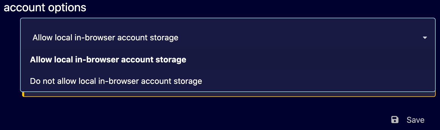 Explorer Account Settings