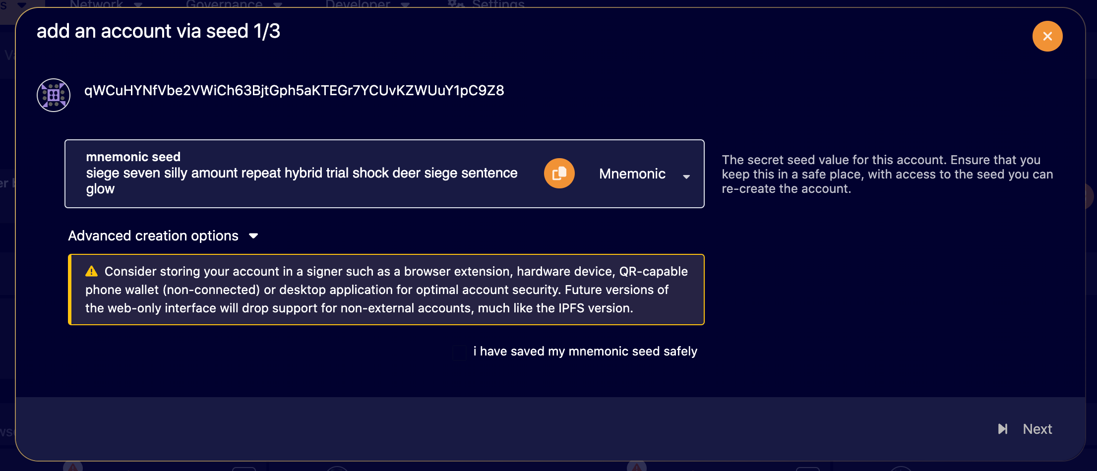 Explorer Create popup
